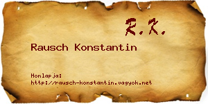 Rausch Konstantin névjegykártya